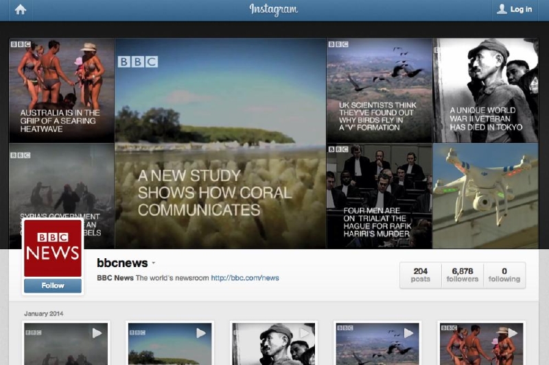 Instagramový účet televizní stanice BBC. 