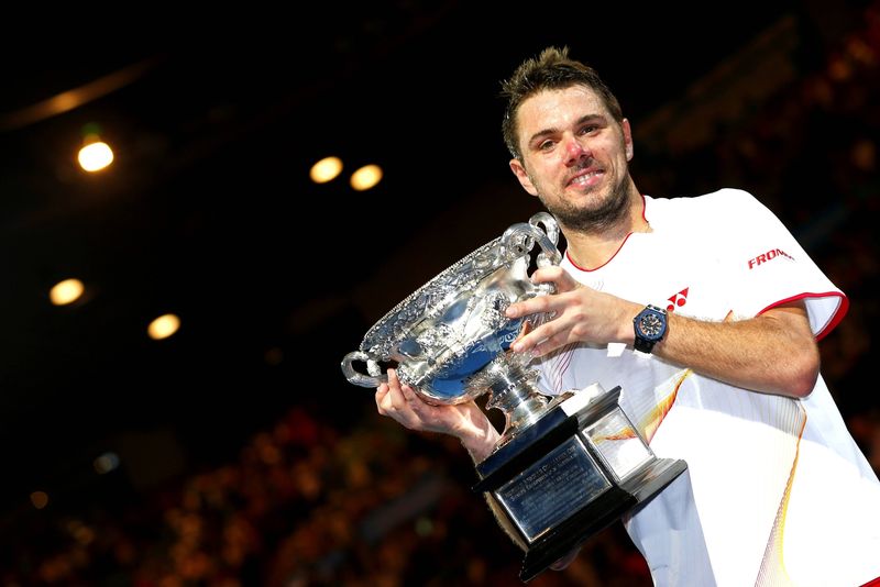Wawrinka s trofejí.
