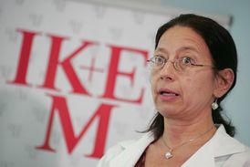 Eva Pokorná v učebně Institutu klinické a experimentální medicíny (IKEM).