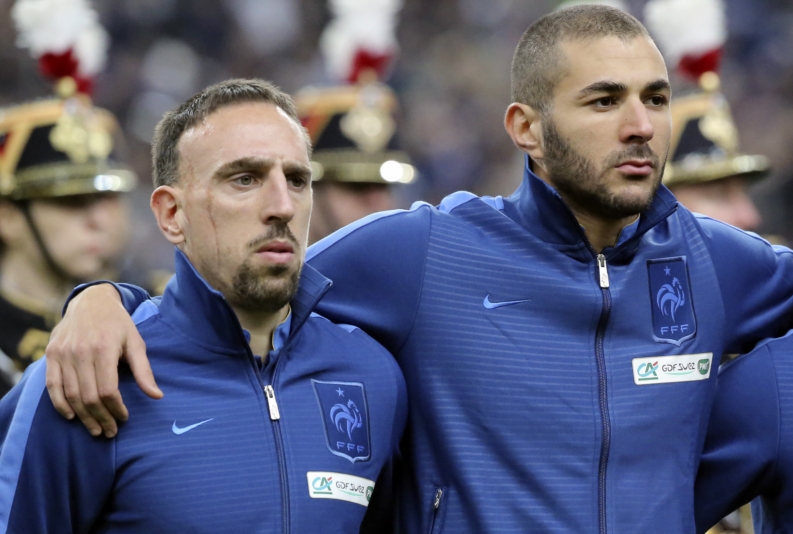 Franck Ribéry (vlevo) a Karim Benzema.