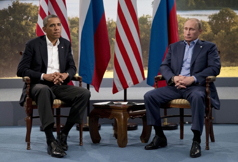 Americký prezident Barack Obama a ruský prezident Vladimir Putin.