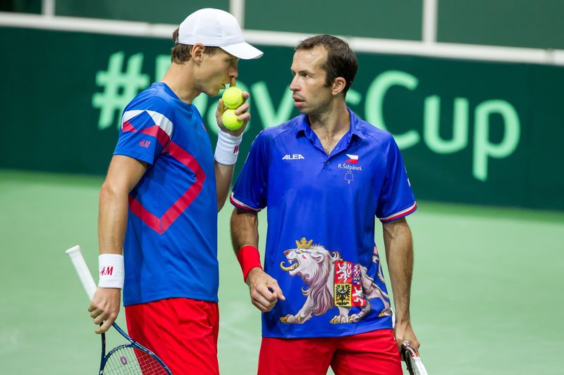 Tomáš Berdych (vlevo) s Radkem Štěpánkem.