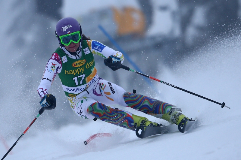Lyžařka Šárka Strachová. Lyžařka Šárka Strachová.