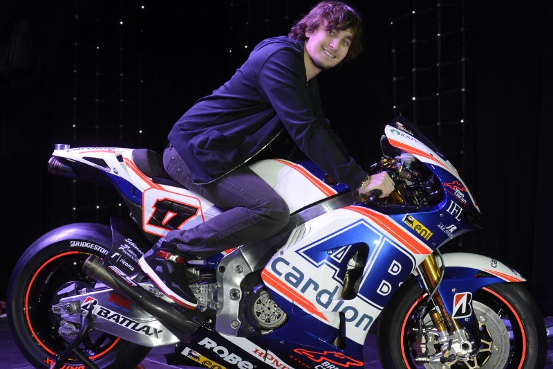 Karel Abraham s novým motocyklem honda.