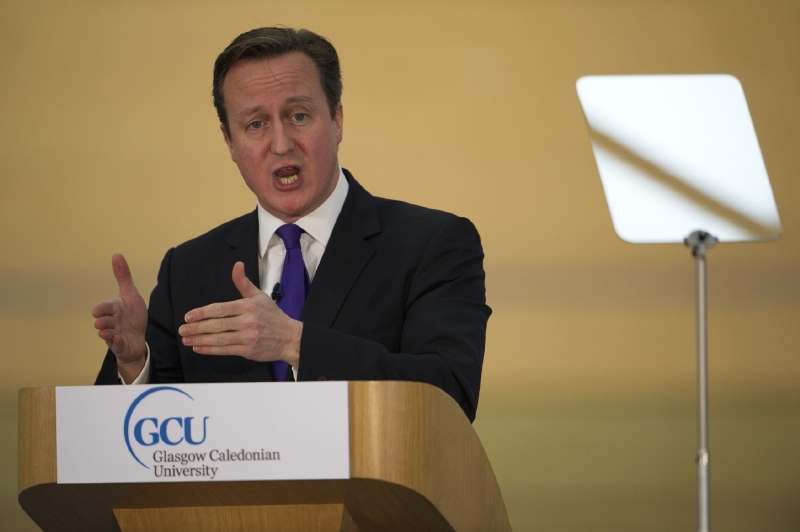 Cameron apeluje na Skoty, aby se neodtrhávali (Olympic Park, Stratford, East London).