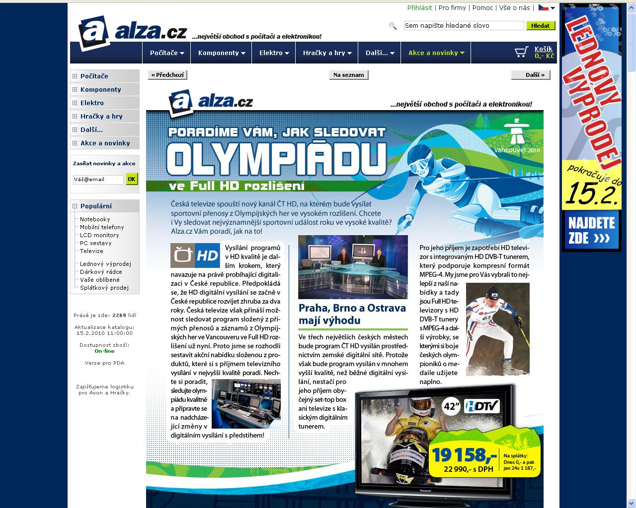 Alza 2010 - typická ukázka parazitování na olympijské symbolice.