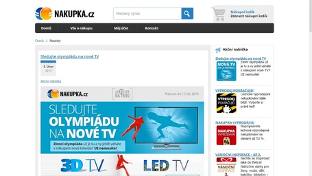 Aktuální web Nákupka.cz právníky z České olympijské zcela určitě nepotěší.