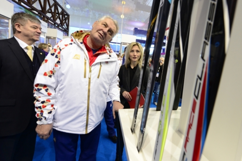 Prezident Miloš Zeman při otevíraní Českého domu v Soči.