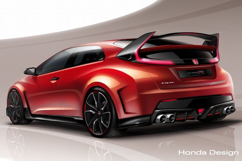Honda Civic Type R, zatím pouze jako skica.