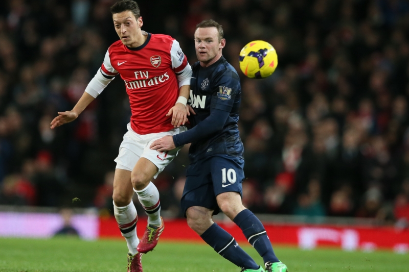 Momentka ze zápasu mezi Arsenalem a Manchesterem United.