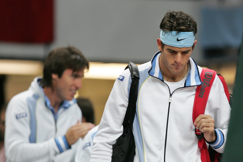 del Potro při daviscupovém utkání proti Česku v roce 2009.