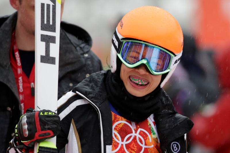Vanessa Mae po prvním kole slalomu v Soči. Vanessa Mae po prvním kole slalomu v Soči.