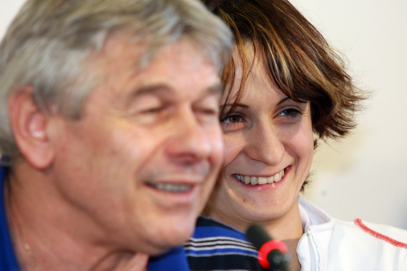 Martina Sáblíková s trenérem Petrem Novákem.
