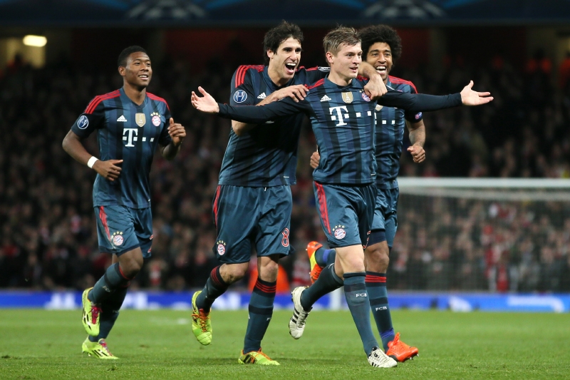 Radost fotbalistů Bayernu Mnichov.