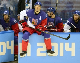 Jaromír Jágr při čtvrtfinálovém utkání s USA.