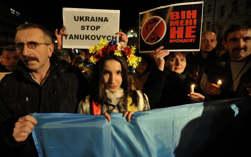 Demonstranti na Václavském náměstí. Demonstranti na Václavském náměstí.