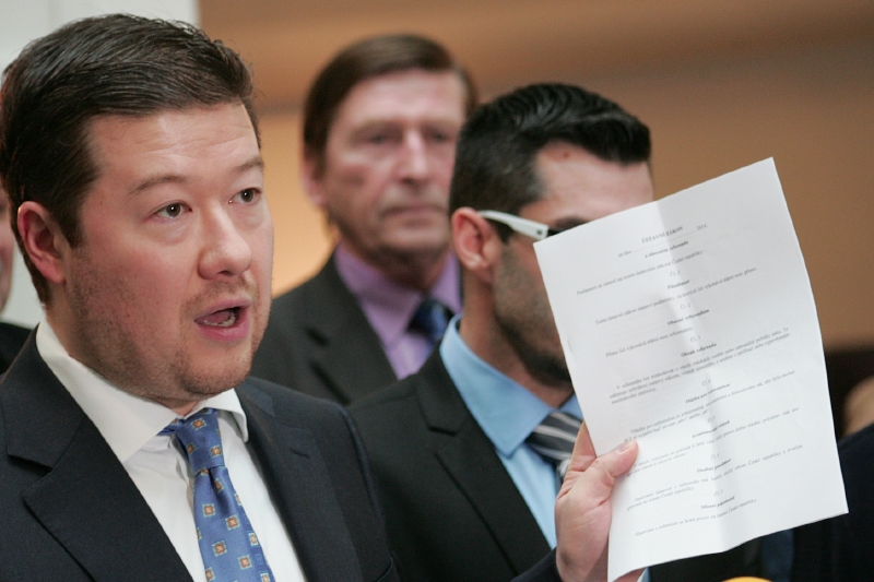 Tomio Okamura, předseda Úsvitu přímé demokracie.