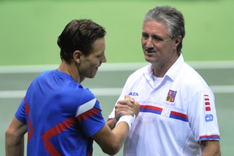 Reprezentační kapitán Jaroslav Navrátil (vpravo) a česká jednička Tomáš Berdych.