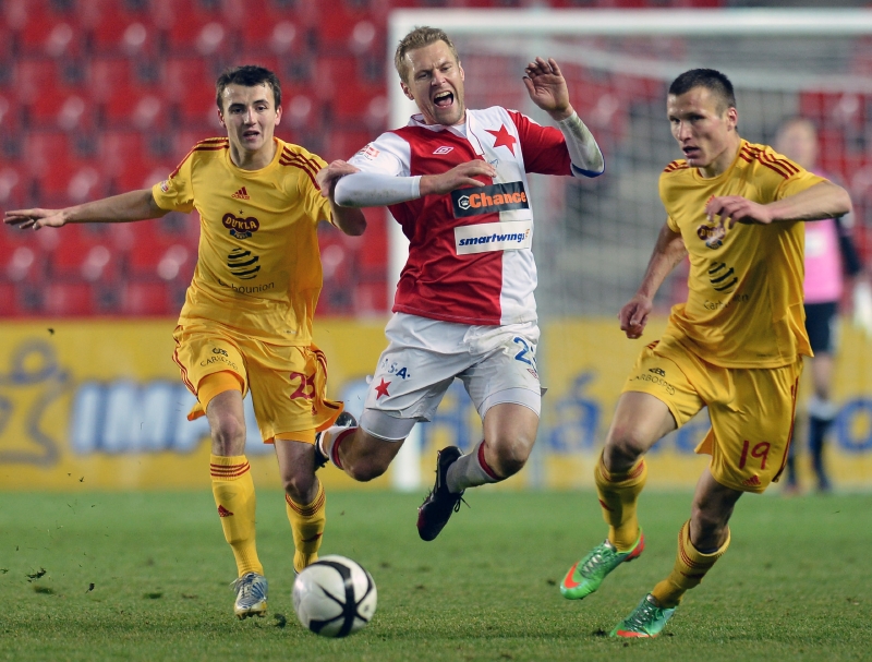 Momentka z utkání Slavia - Dukla (2:1).