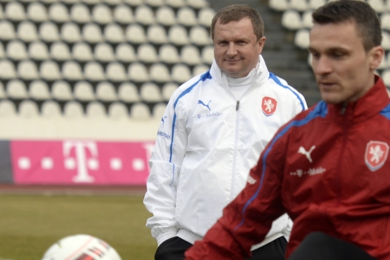 Pavel Vrba na tréninku reprezentace.