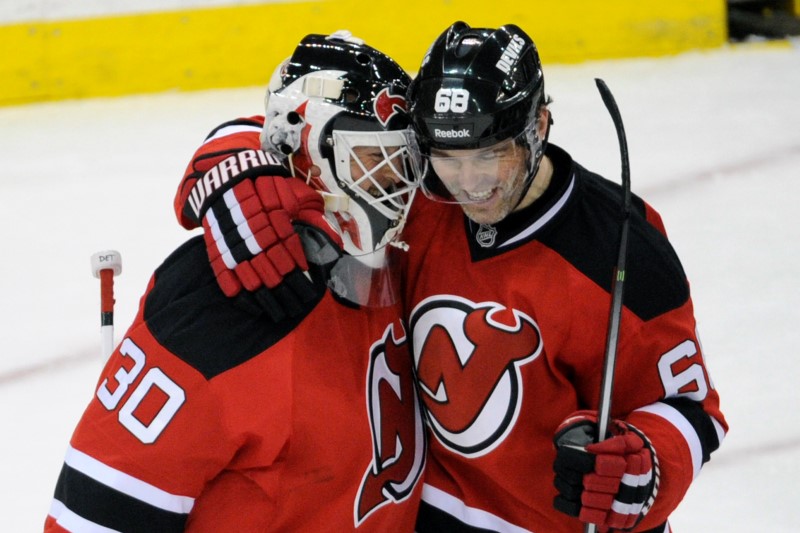 Jaromír Jágr a Martin Brodeur, dvě ikony New Jersey Devils.