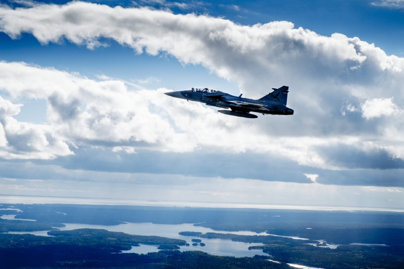 Stíhačka Jas-39 Gripen.