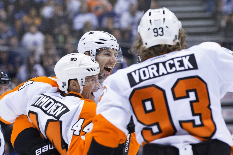 Radost hráčů Philadelphie. 