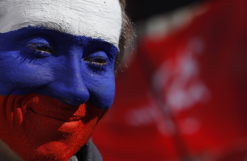 Proruský demonstrant v Doněcku. Proruský demonstrant v Doněcku.