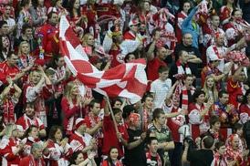 Fanoušci pražské Slavie.