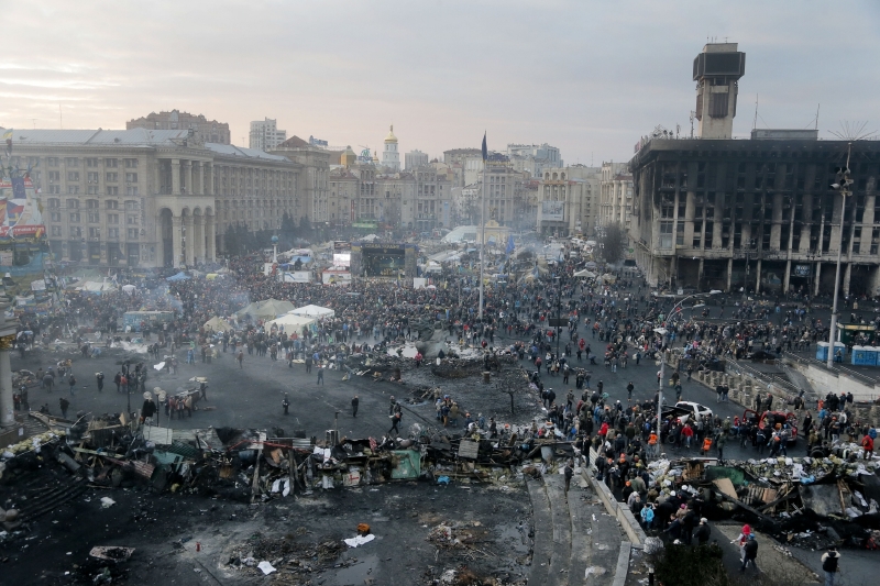 Ve dnech 20. a 21. února probíhaly v Kyjevu nejostřejší protesty.