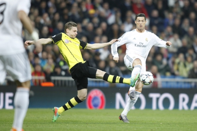 Cristiano Ronaldo v zápase s Dortmundem.
