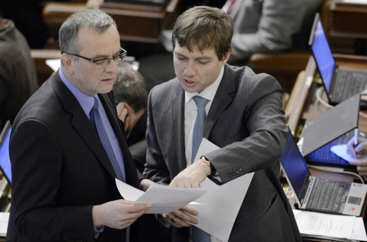 Michal Babák (vpravo) hojně vzpomíná třeba na exministra financí Miroslava Kalouska. Michal Babák (vpravo) hojně vzpomíná třeba na exministra financí Miroslava Kalouska.