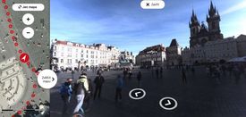 Staroměstské náměstí v aplikaci Panorama na Mapách.cz.