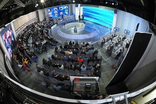 Studio, kde Putin odpovídal na otázky občanů.