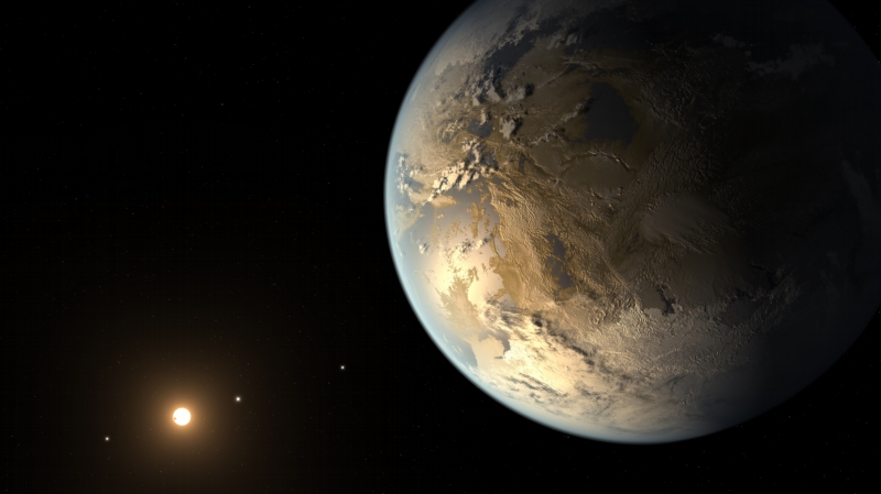 Planeta Kepler-186 f v představě umělce.