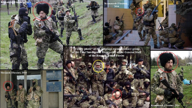 Tyto fotografie mají dokazovat, že mezi separatisty z východní Ukrajiny figurují také příslušníci zvláštních ruských sil.