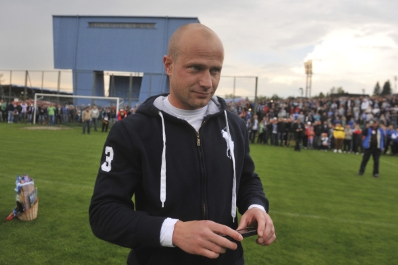 Bývalý kapitán Baníku Ostrava Martin Lukeš při rozlučce s kariérou.