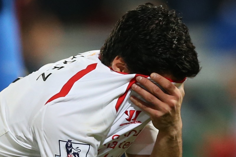 Luis Suárez skončil po utkání s Crystal Palace v slzách. 