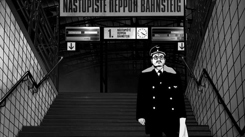Alois Nebel, hlavní postava stejnojmenného snímku režiséra Tomáše Luňáka. Alois Nebel, hlavní postava stejnojmenného snímku režiséra Tomáše Luňáka.