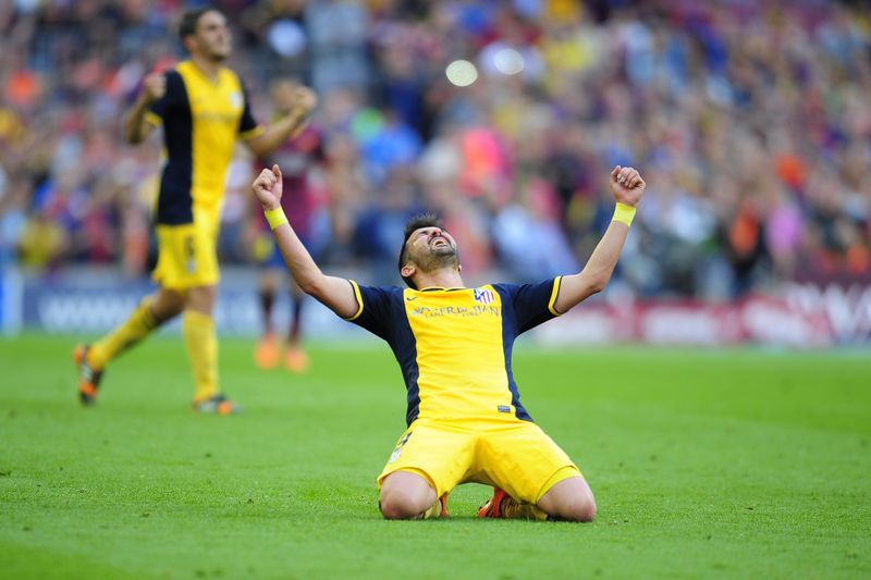 David Villa slaví.