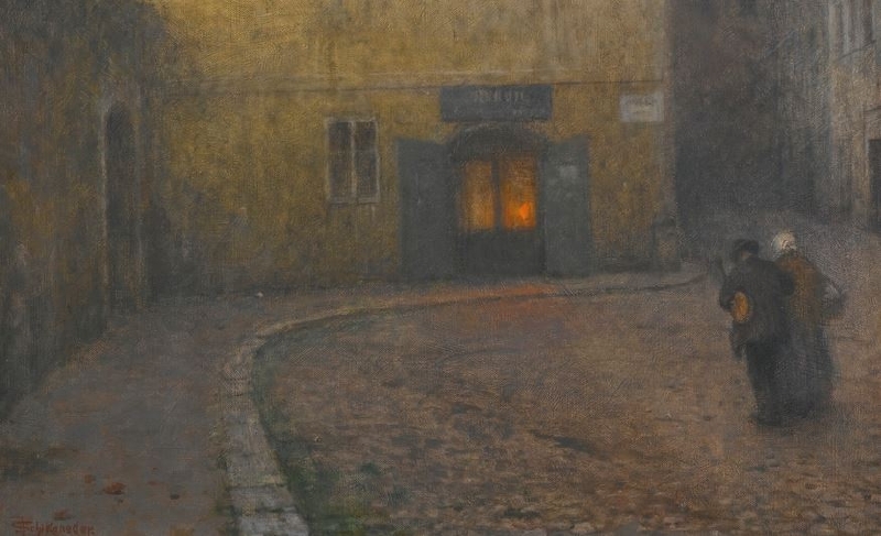 Obraz českého malíře Jakuba Schikanedera Zákoutí Prahy.