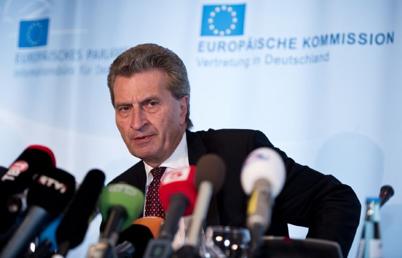 Eurokomisař pro energetiku Günther Oettinger.