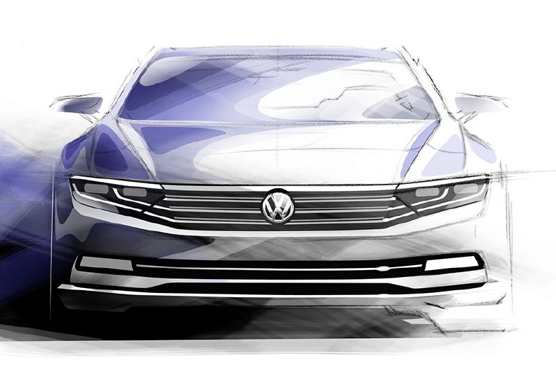 Zatím pouze v nákresu se představuje model Passat osmé generace.