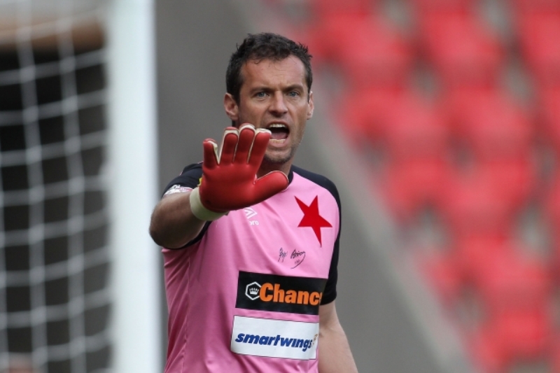 Brankář pražské Slavie Radek Černý.