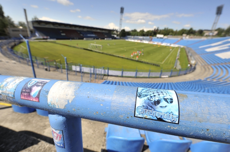 Pohled na stadion ostravského Baníku.