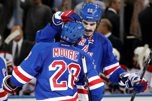 Dominic Moore vstřelil jediný gól Rangers.