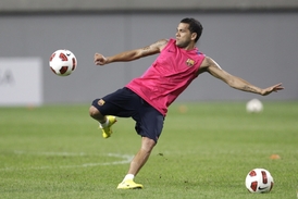 Barcelonský obránce Daniel Alves.