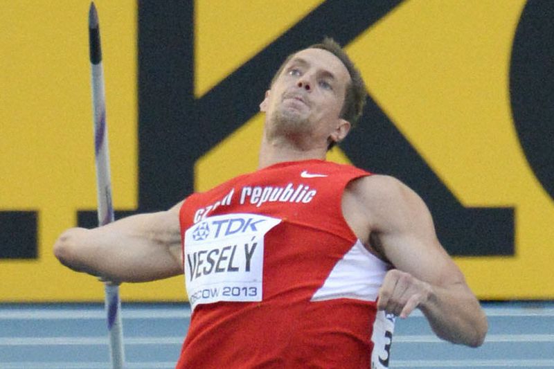 Oštěpař Jiří Veselý.