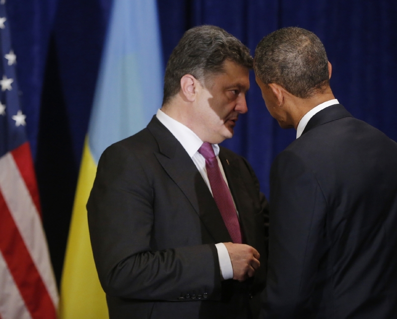 Obama a Porošenko ve Varšavě. 