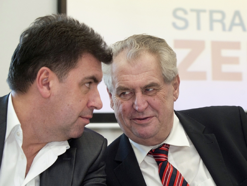 Prezident Miloše Zeman se svým poradce Martinem Nejedlým.